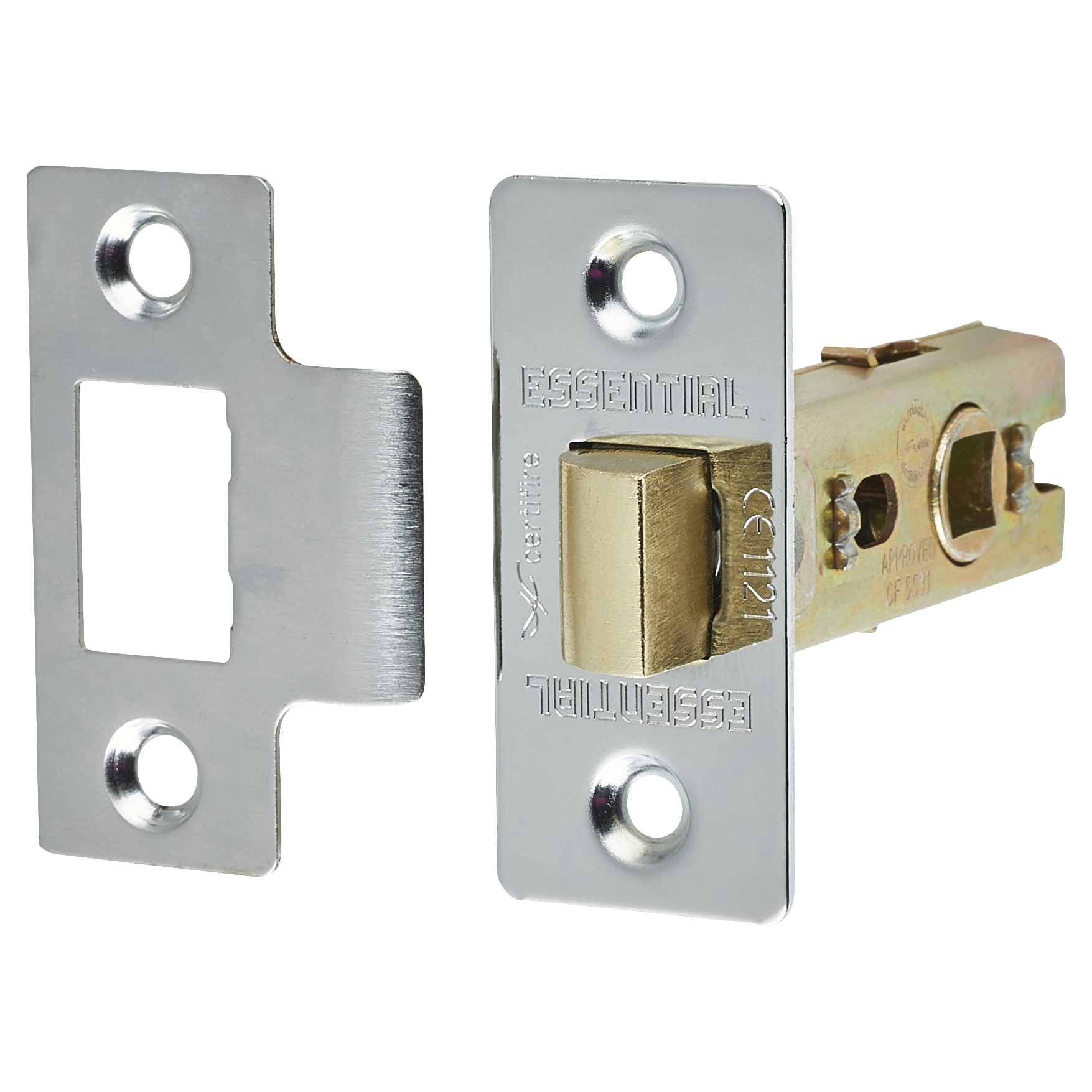 Polished Chrome Budget Rope Edge Scroll Latch Door Handles Pack - Short Plate - view 4