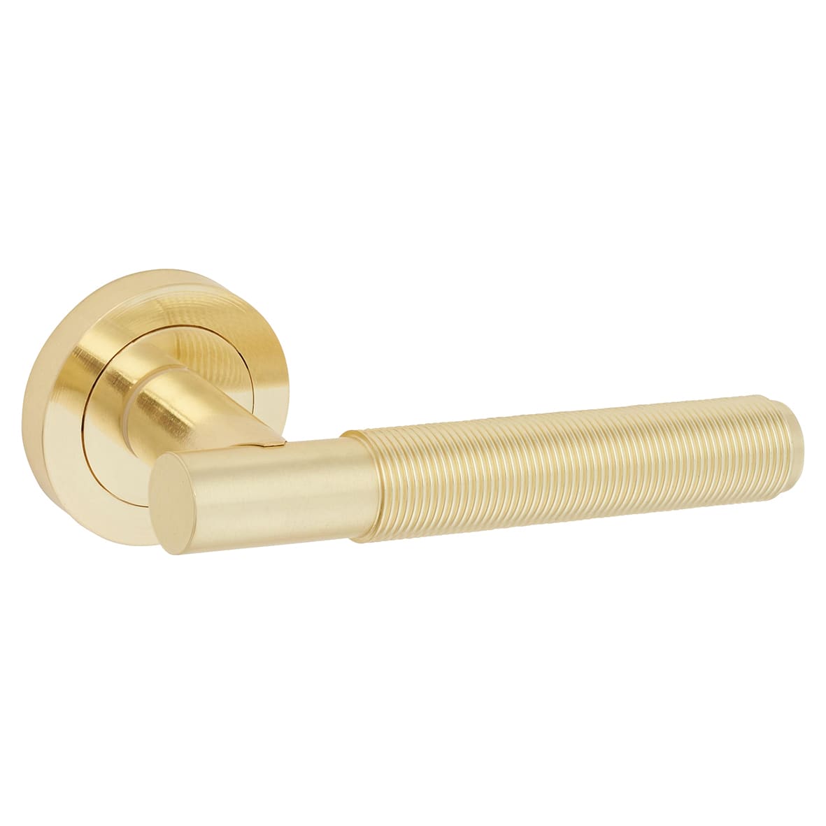 Satin Brass Reeded 3 Lever Sashlock Door Handles Pack - Lily Range - view 4