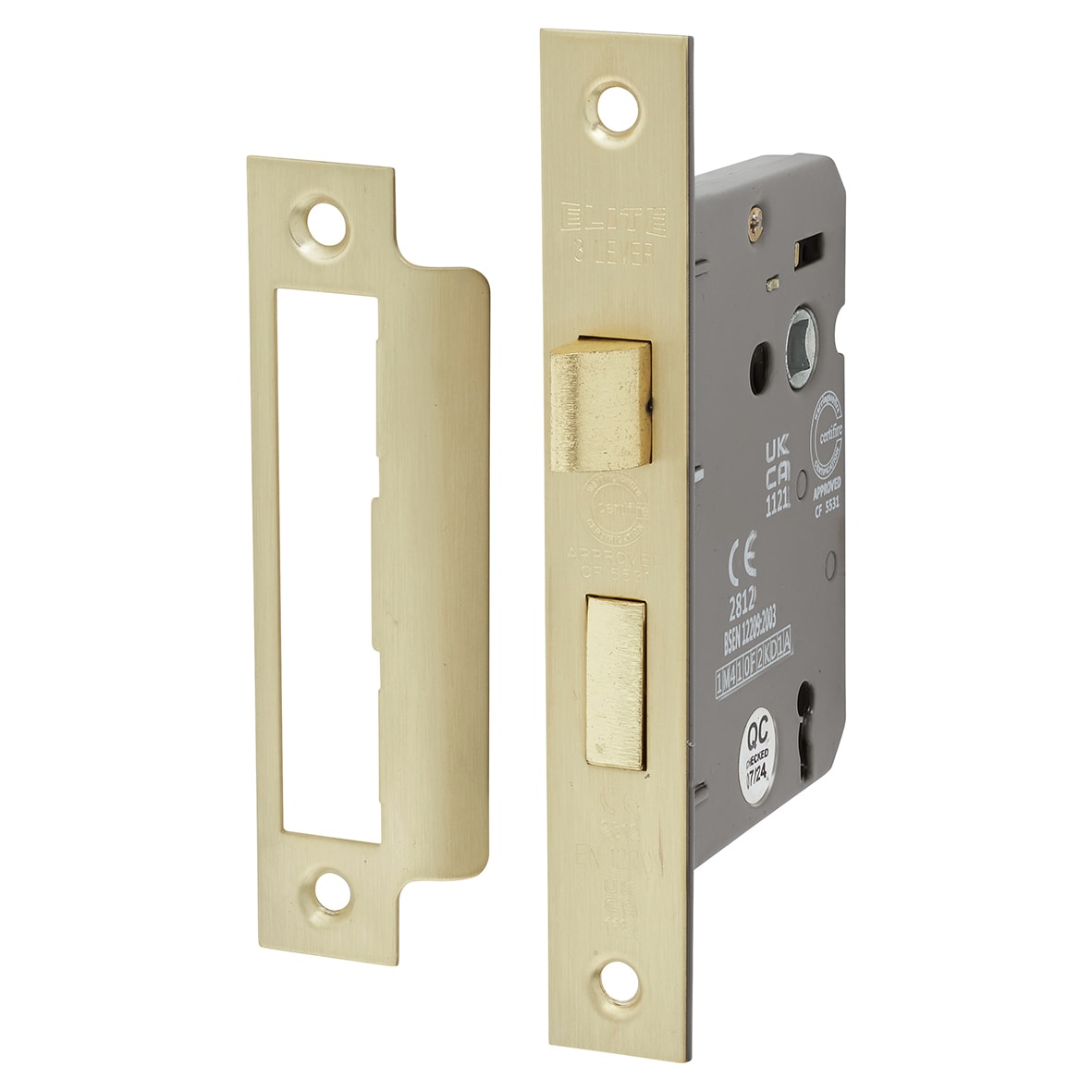 Satin Brass Reeded 3 Lever Sashlock Door Handles Pack - Lily Range - view 9