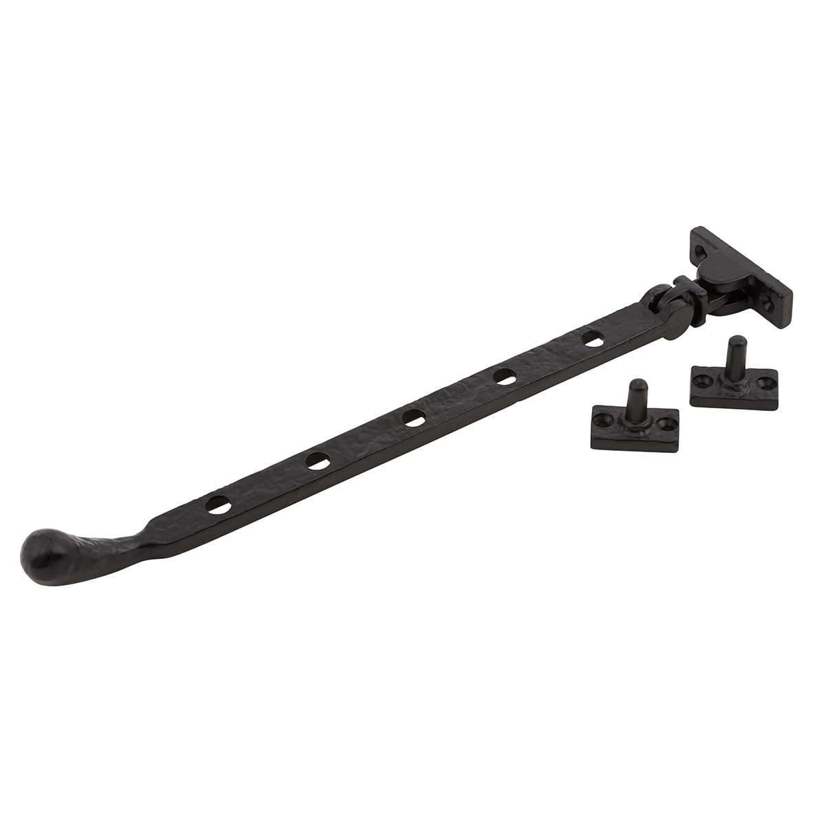 Bulb End Casement Window Stay - 12"/300mm Length - Antique Black Iron - view 2