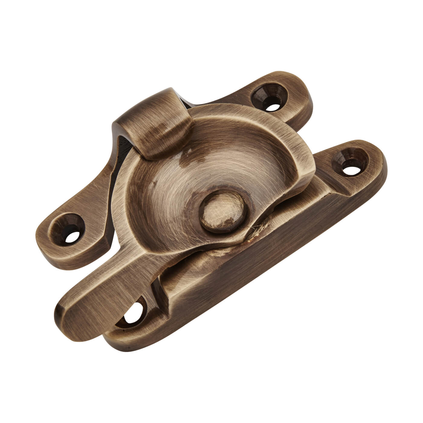 Heavy Duty Fitch Sash Window Fastener - 66 x 23mm - Antique Brass - view 2