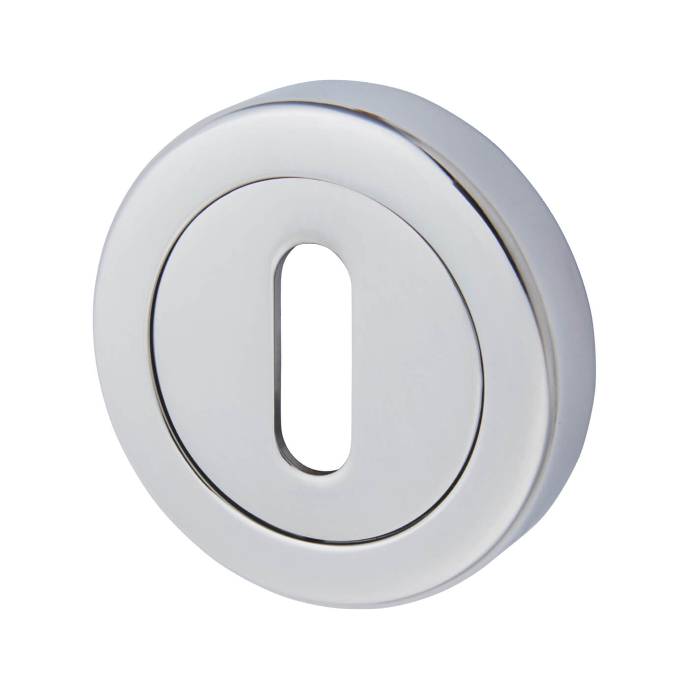 Escutcheon - 48mm Diameter - Keyhole - Polished Chrome - view 2