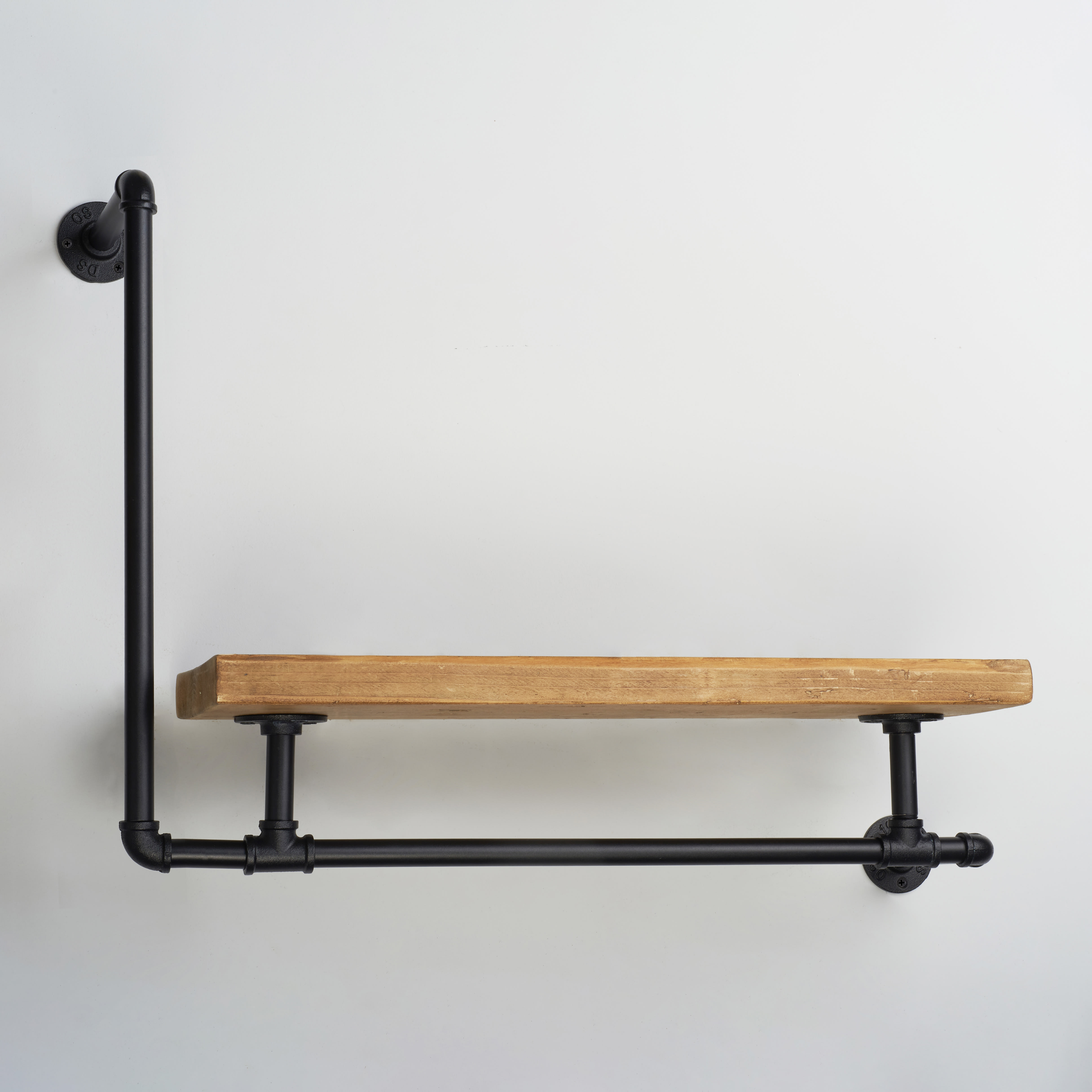 1/2" L Shaped Pipe Shelf Kit - Black - view 2