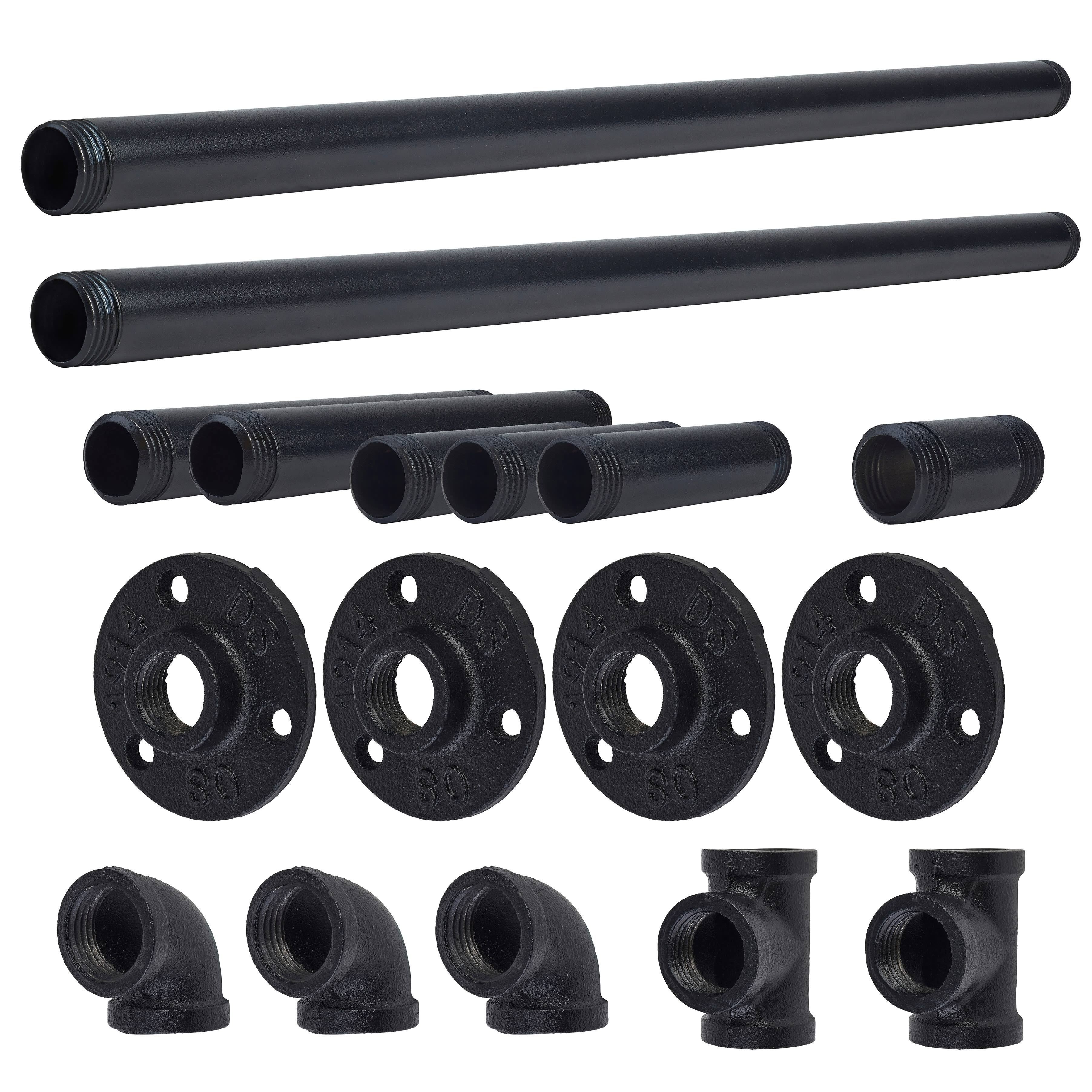1/2" L Shaped Pipe Shelf Kit - Black - view 3