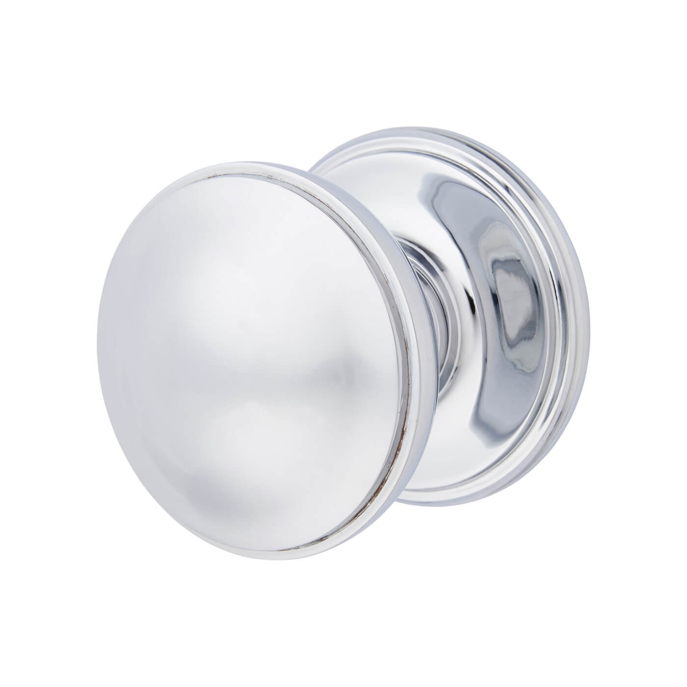 Round Centre Door Knob - 80mm Rose Diameter - Polished Chrome - view 2