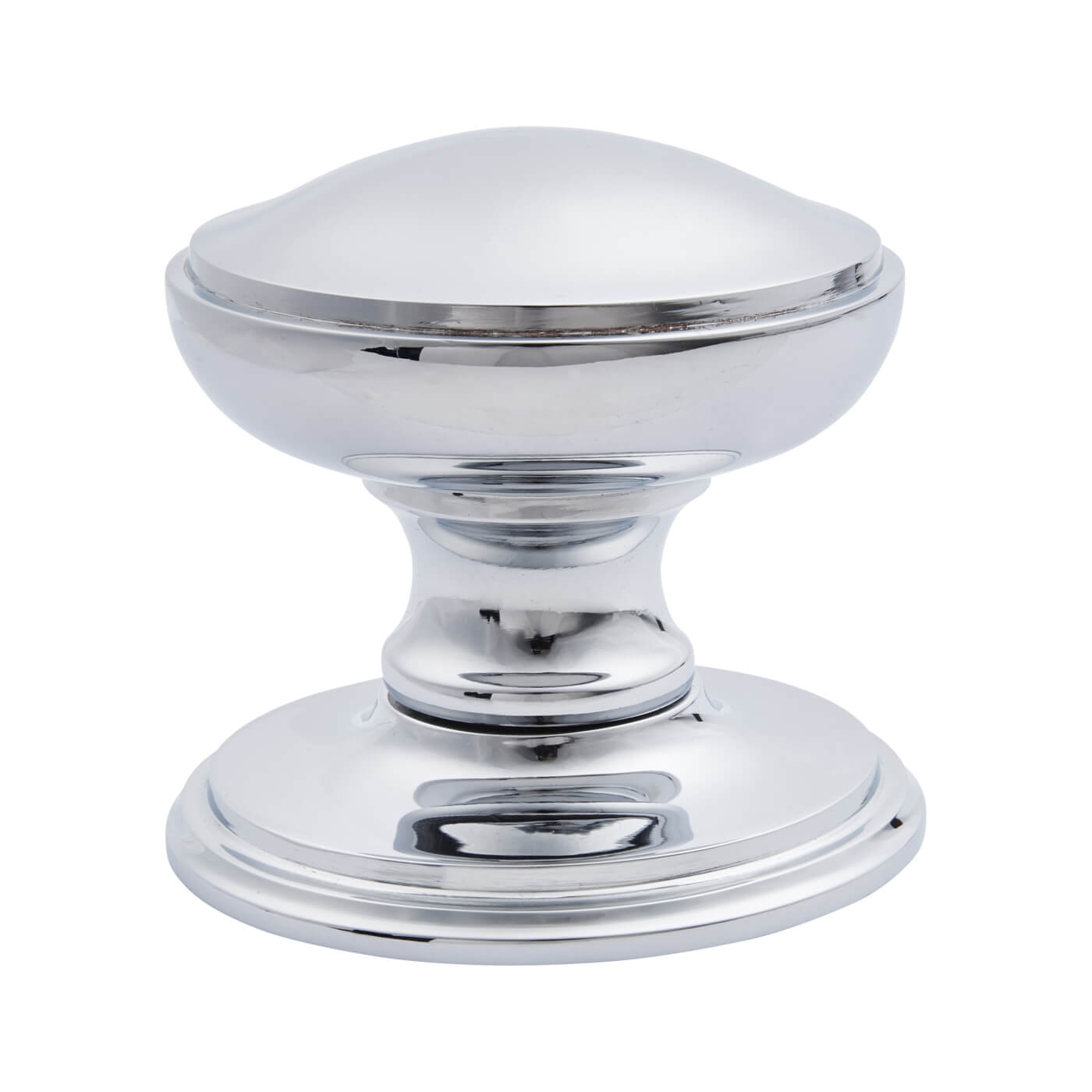 Round Centre Door Knob - 80mm Rose Diameter - Polished Chrome - view 3