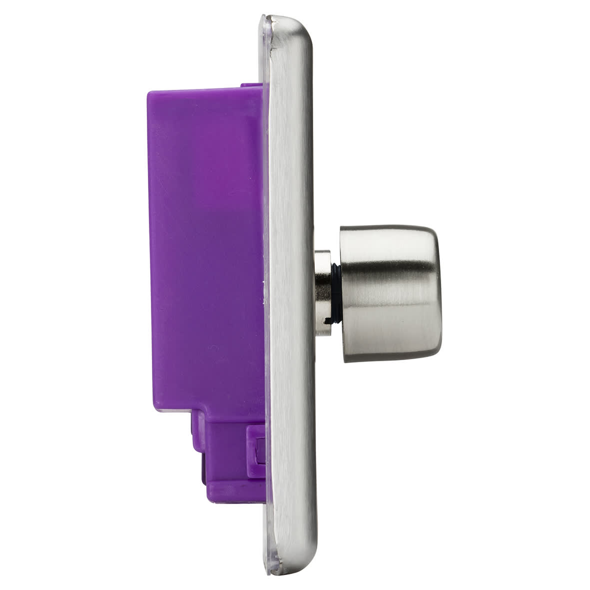 5-150W 4 Gang 2 Way Push On/Off Rotary Rounded Intelligent LED Dimmer - Brushed Chrome - view 3