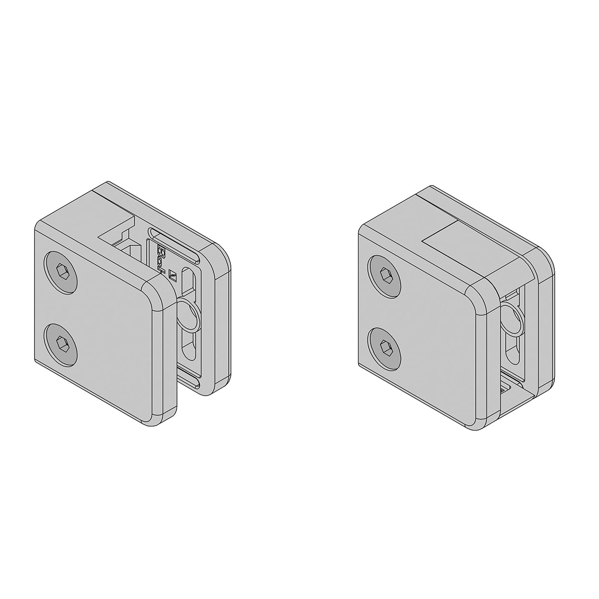 Square Balustrade Clamps & Inserts - 10mm Glass - 45mm x 45mm - 316 Brush Stainless - Pk of 4 - view 5