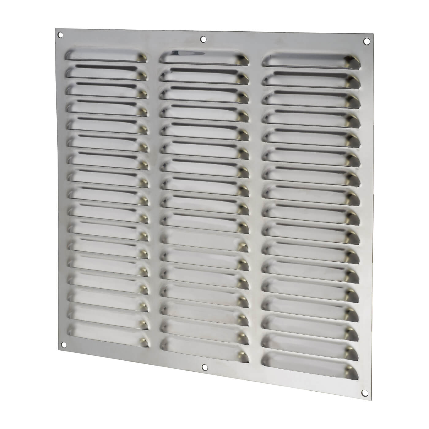 Hooded Louvre Vent - 305 x 305mm - 23750mm² Free Air Flow - Polished Stainless - view 2