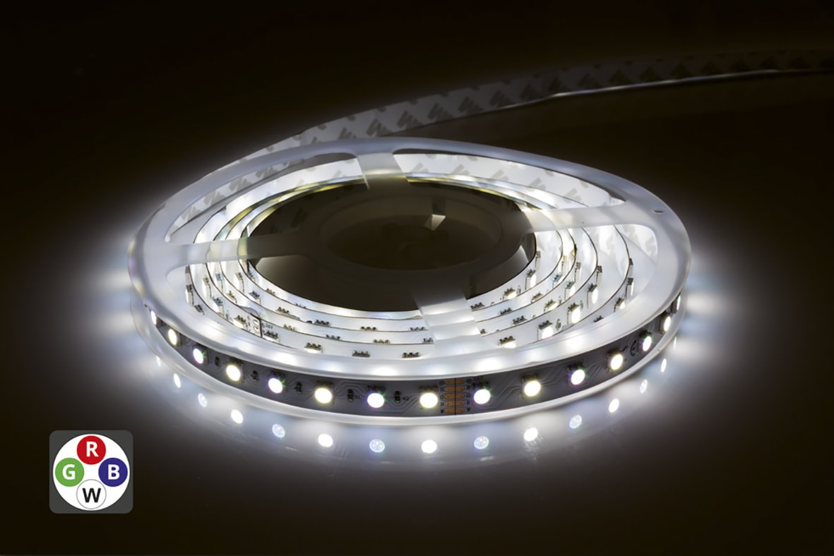 LED 12W Flexible Dimmable LED Strip Light - - 5000mm - RGB + 7000K Daylight - view 4
