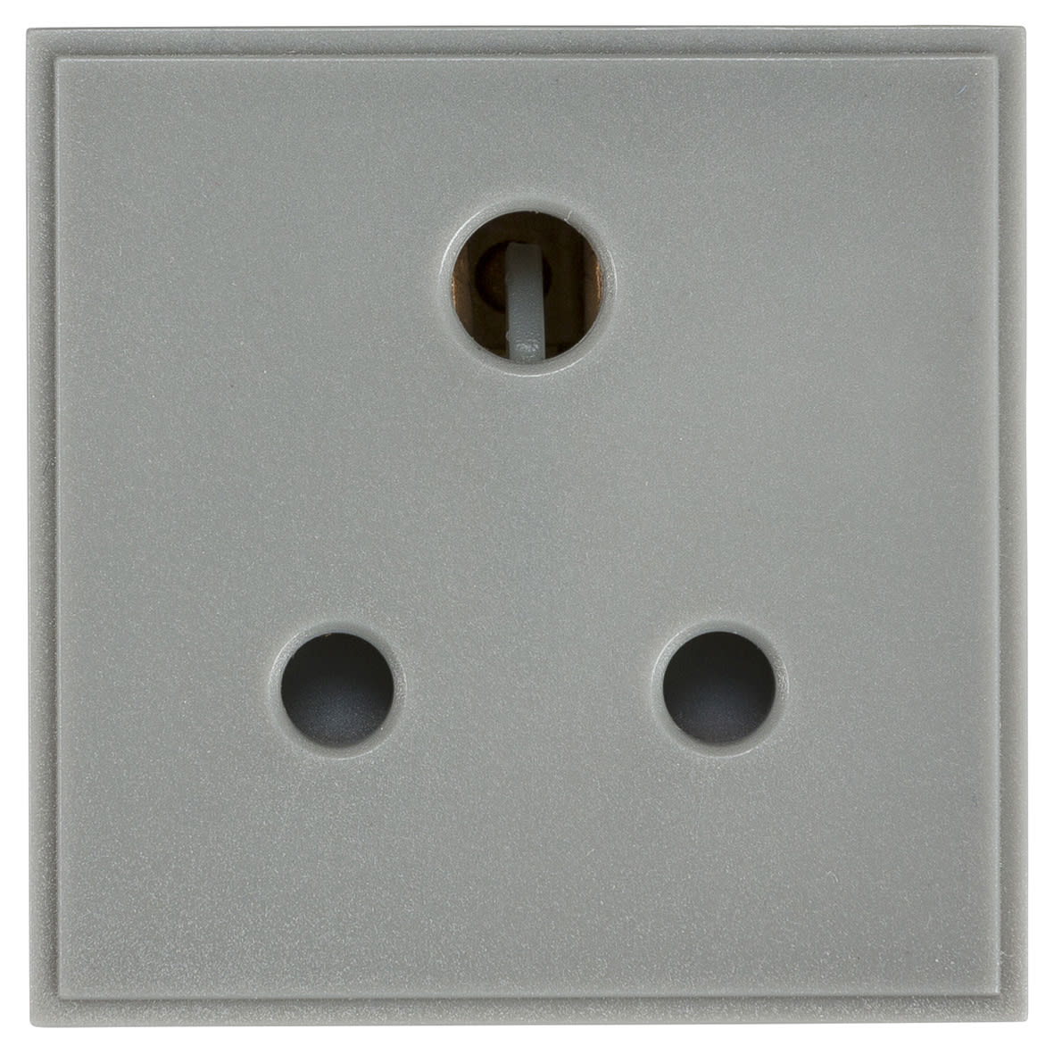 5A 1 Gang Unswitched Round Pin Socket - Grey - view 2