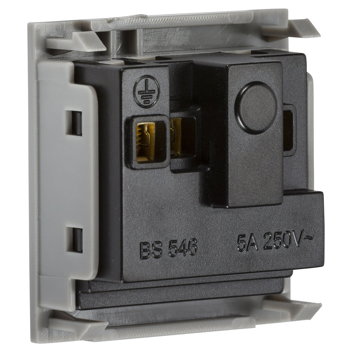 5A 1 Gang Unswitched Round Pin Socket - Grey - view 4