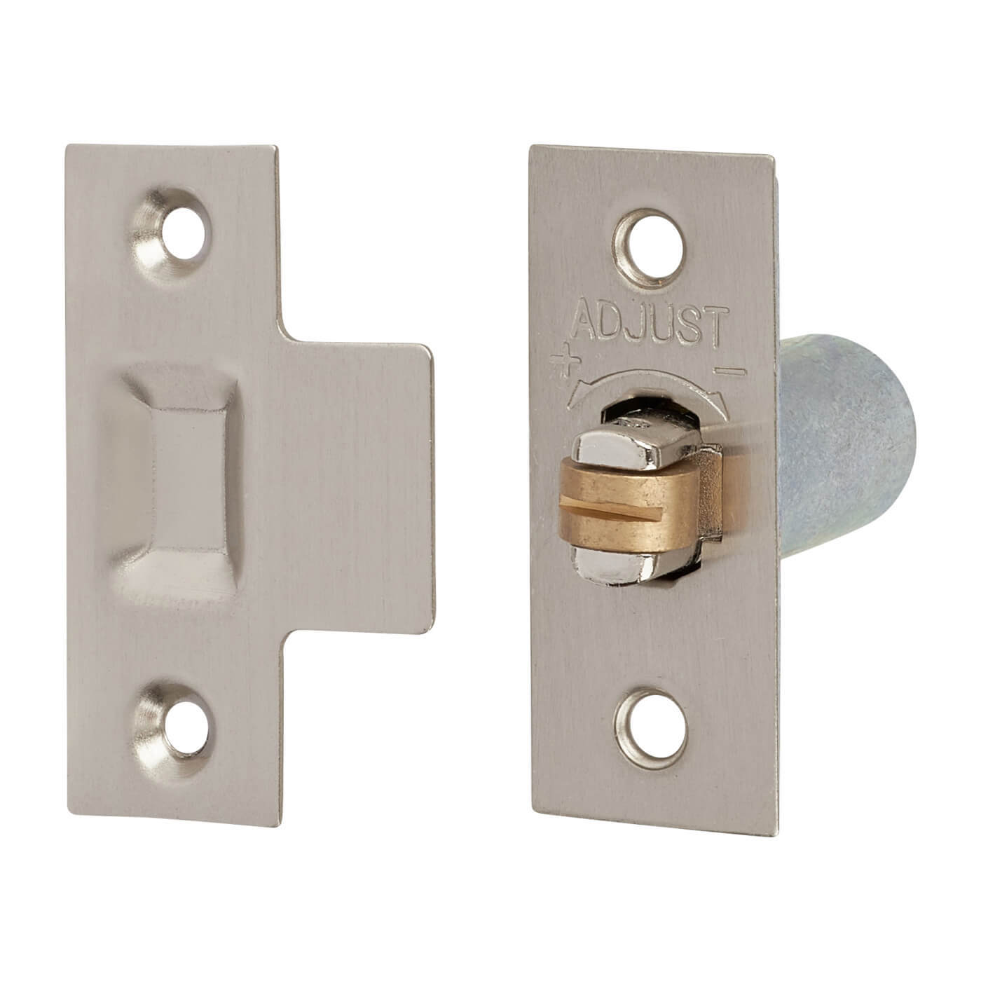 Original British Pattern Roller Catch - 23 x 59mm Faceplate - Polished Nickel - view 2