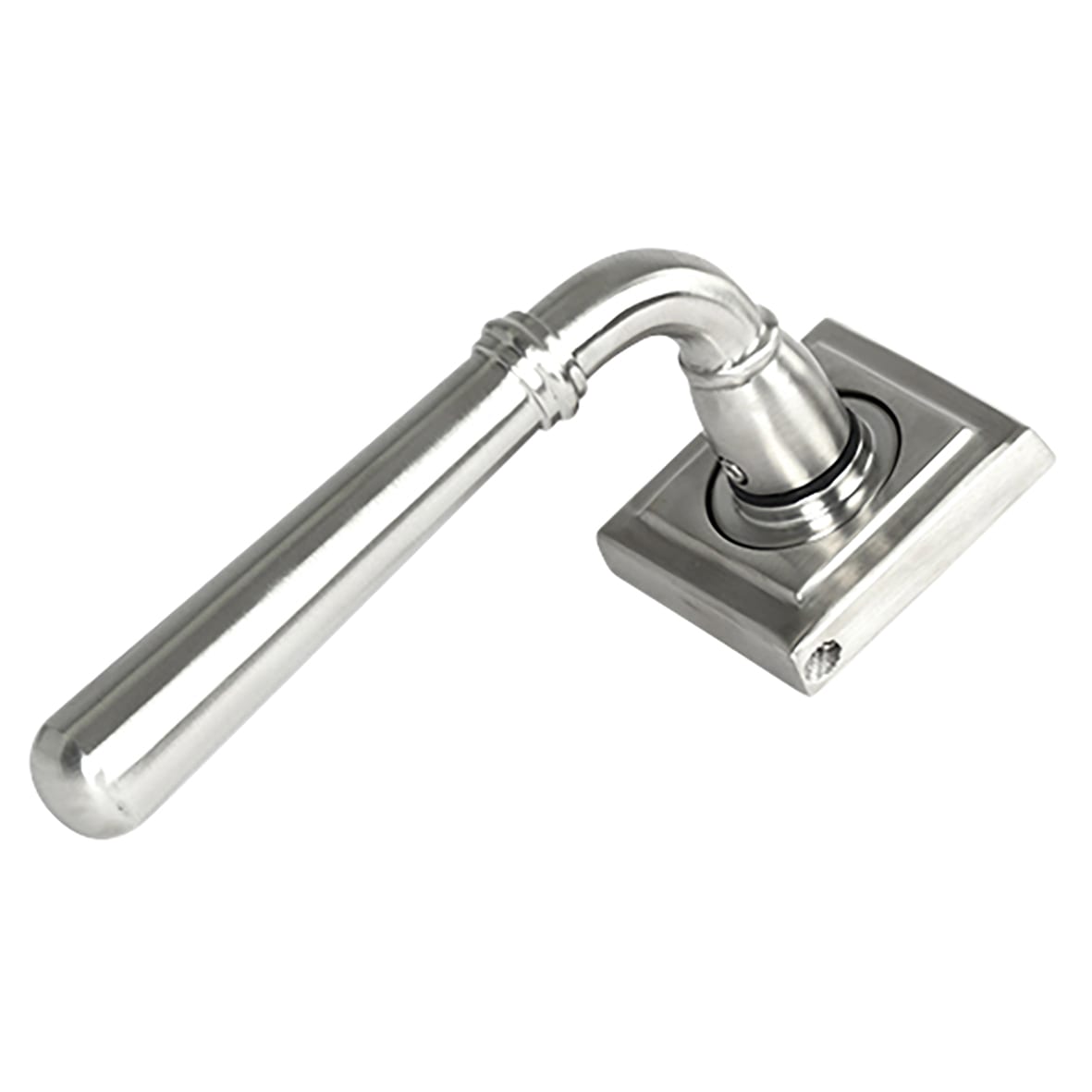 Satin Stainless Steel Door Handles on Square Rose - Newbury Range - view 2