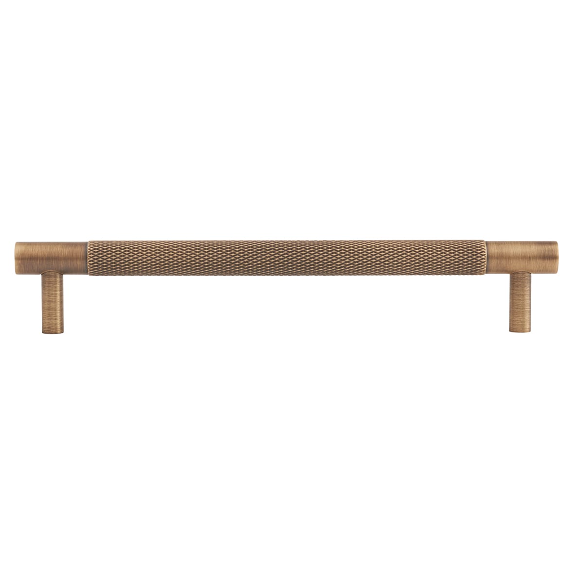 Brunel 13mm Knurled T-Bar Cabinet Pull Handle - 160mm Centres - Antique Brass - view 2