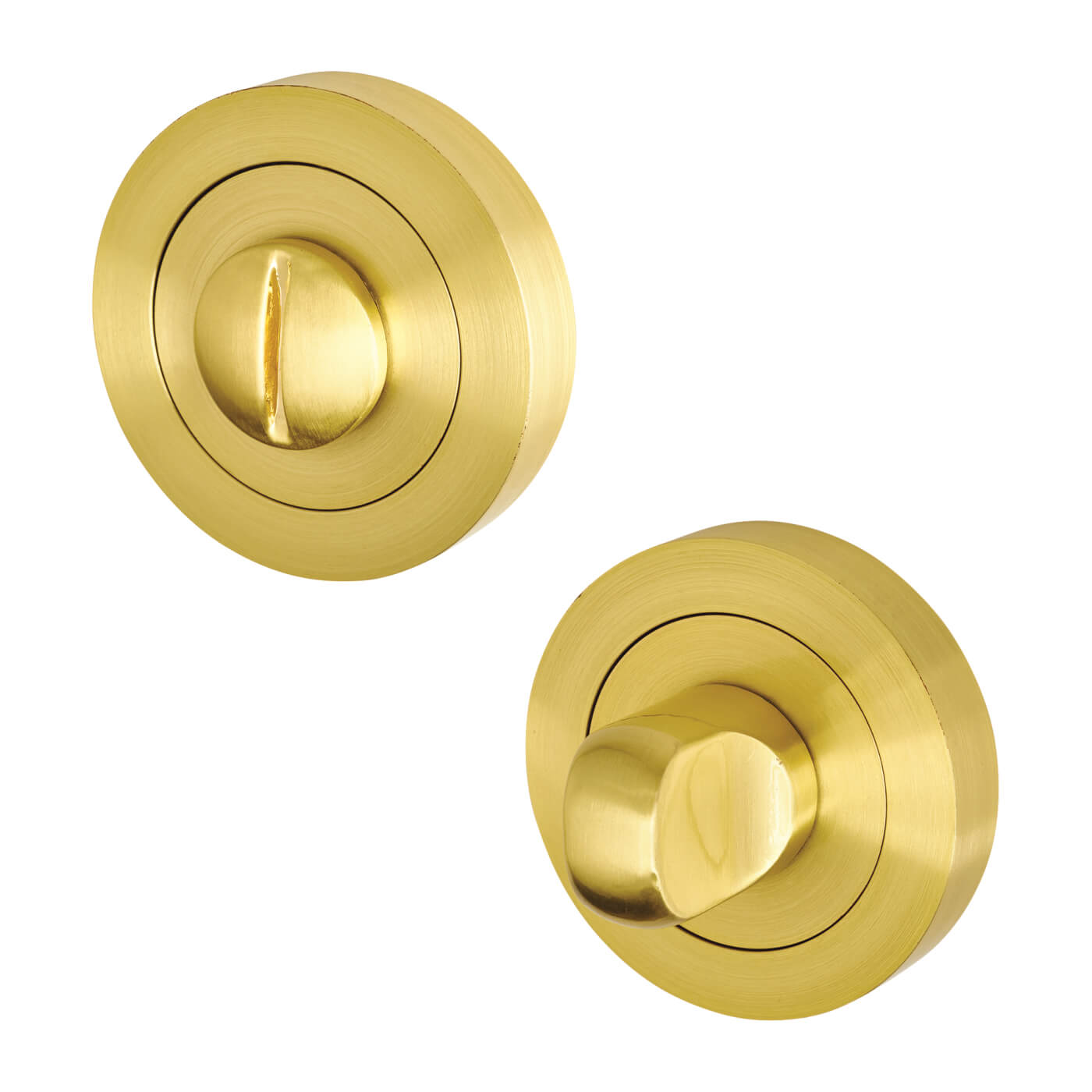 Bathroom Turn & Release - 50mm Diameter - Satin Brass - view 2