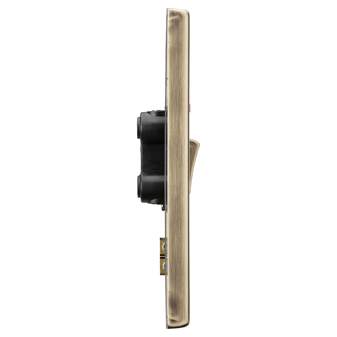 45A 2 Gang Square Edge Double Pole Cooker Switch with Neon - Antique Brass - view 2