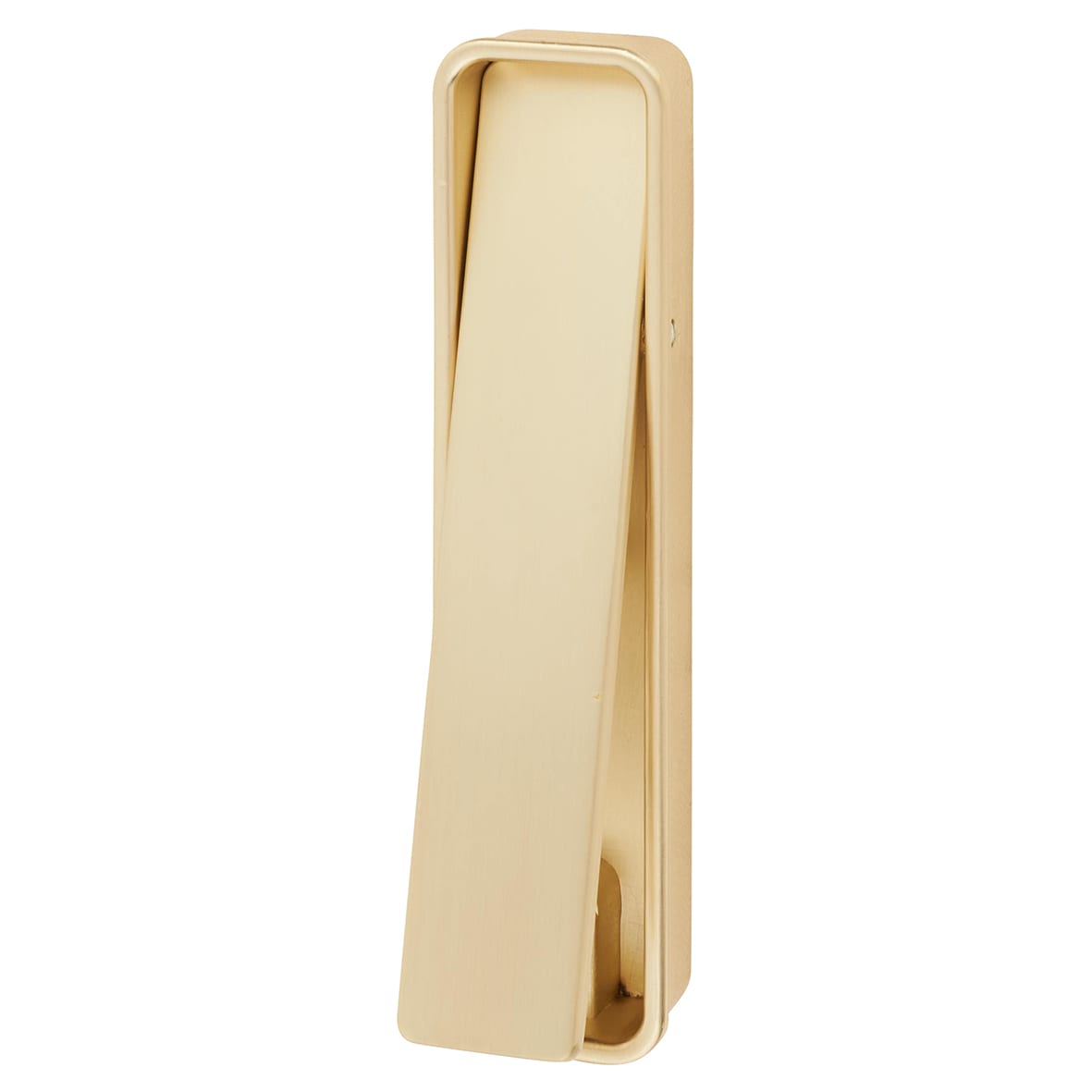 Frome Rectangular Flush Cabinet Pull Handle - 99 x 24mm - Satin Brass - view 2
