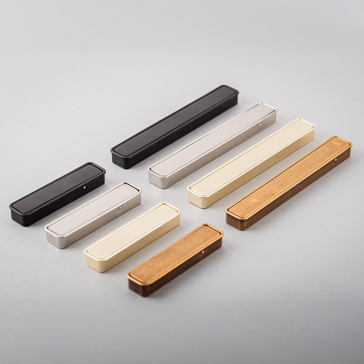 Frome Rectangular Flush Cabinet Pull Handle - 99 x 24mm - Satin Brass - view 7