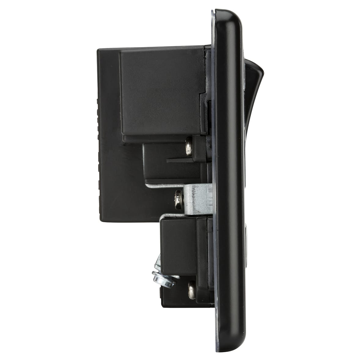 13A 1 Gang Round Edge Type A/C 18W USB Socket with 2 x USB - 1.5A - Matt Black/Black - view 4