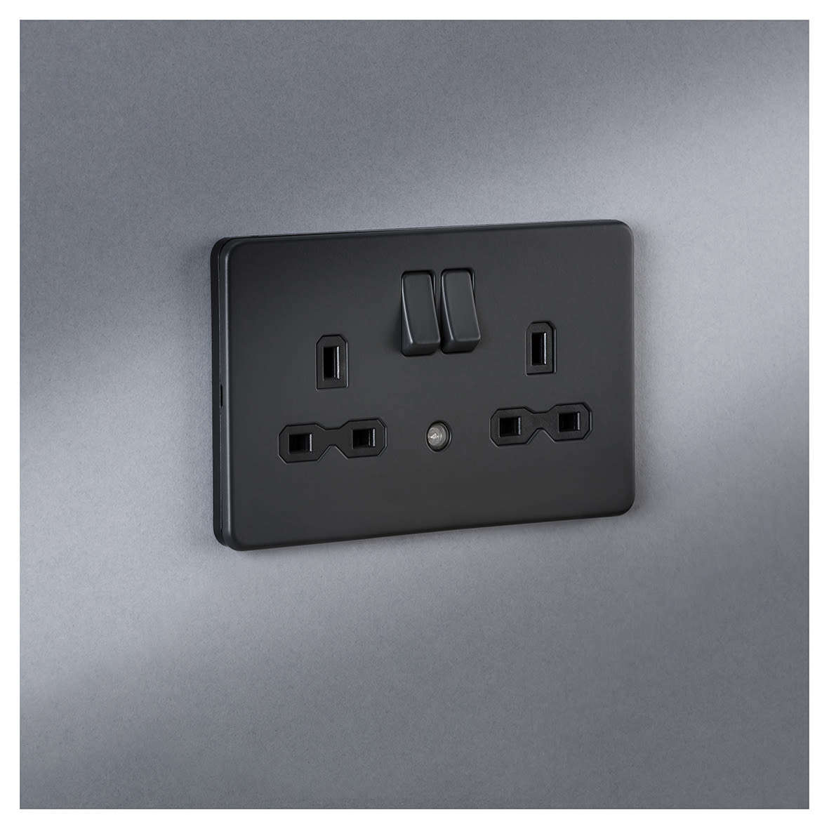 13A 2G DP Switched Socket with Photocell Nightlight Function - Anthracite/Black - view 2
