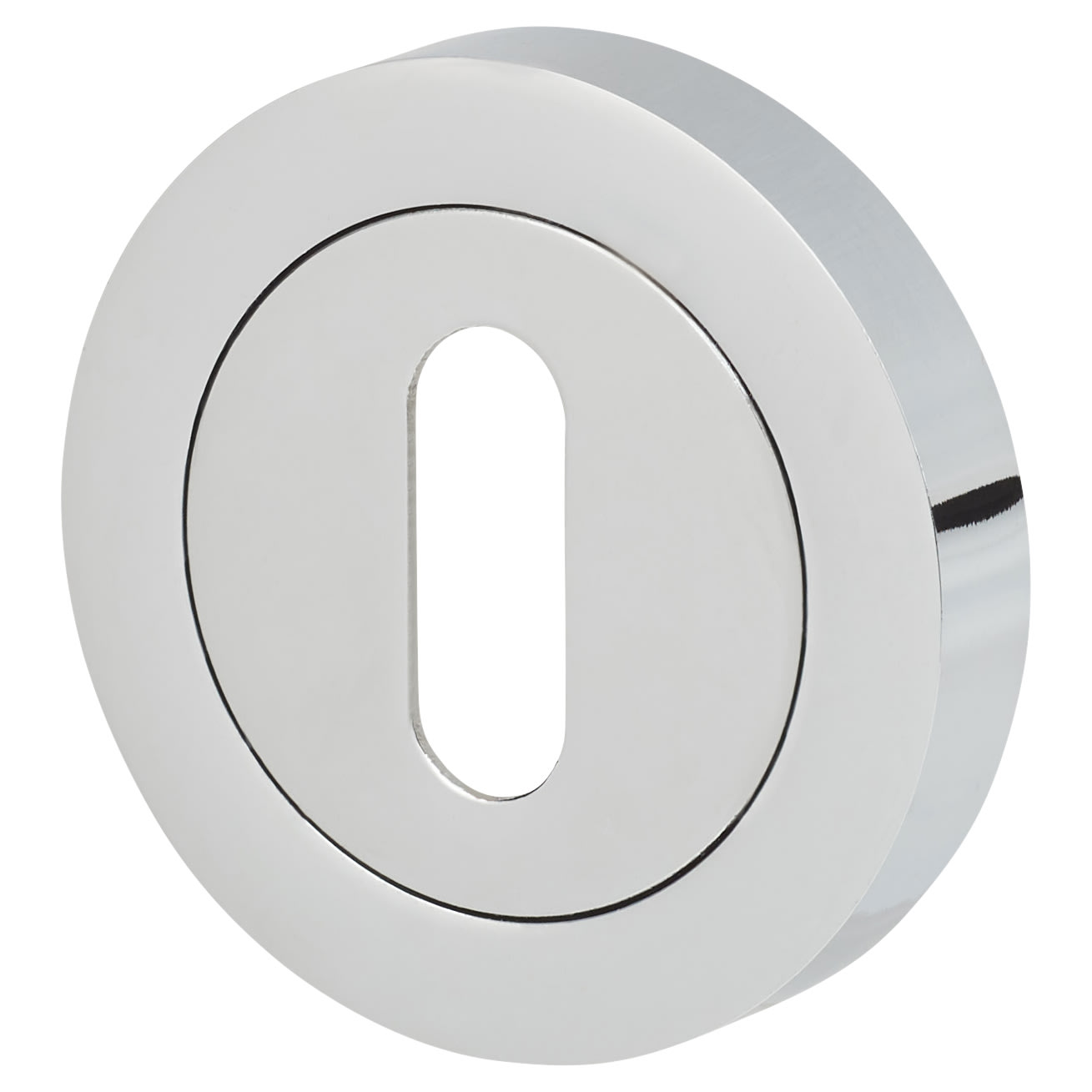 Escutcheon - 48mm Diameter - Keyhole - Polished Chrome - view 2