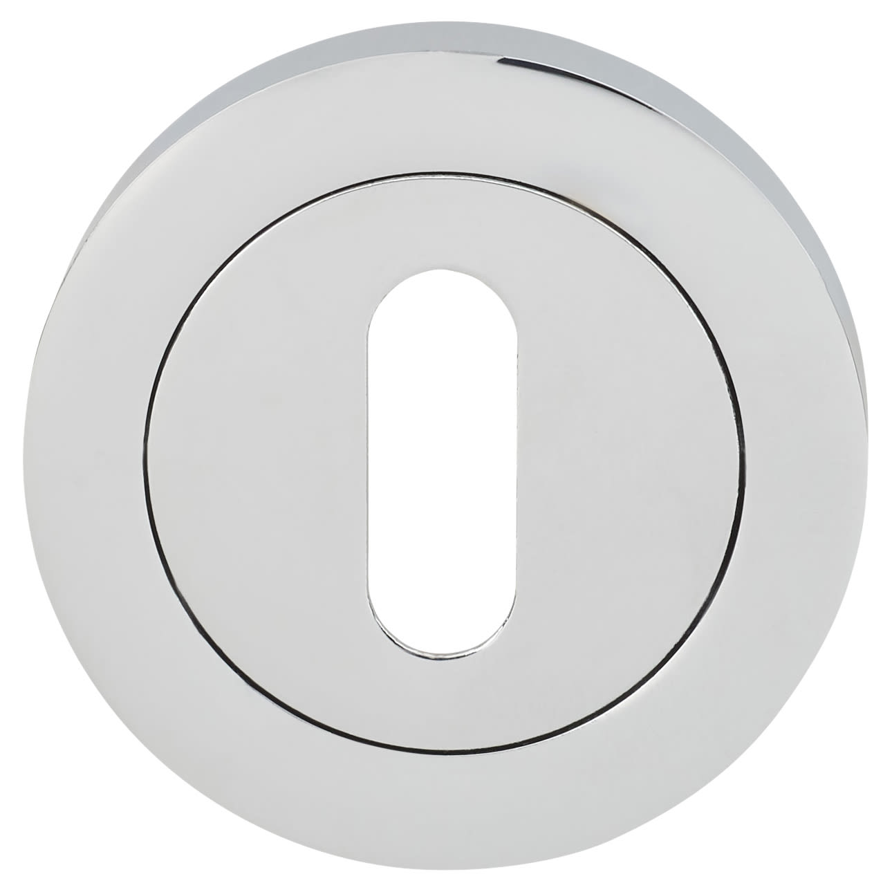 Escutcheon - 48mm Diameter - Keyhole - Polished Chrome - view 3