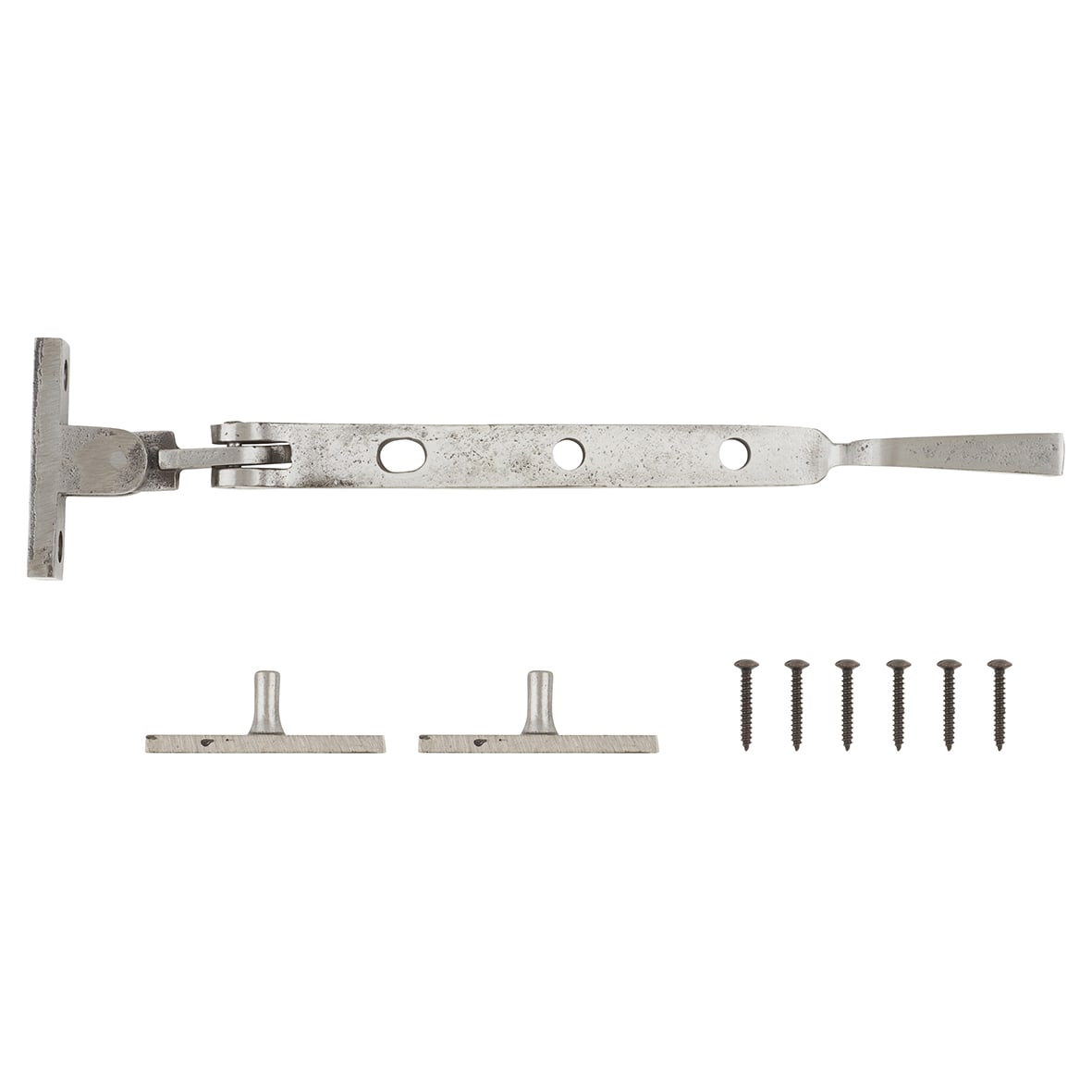 Square Casement Window Stay - 8"/200mm - Polished Iron - view 4