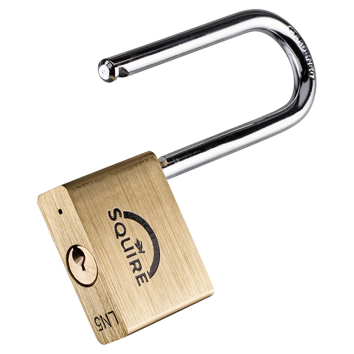 Lion Open Long Shackle Padlock - 50mm Body - 65 x 28mm Shackle - Brass - view 4