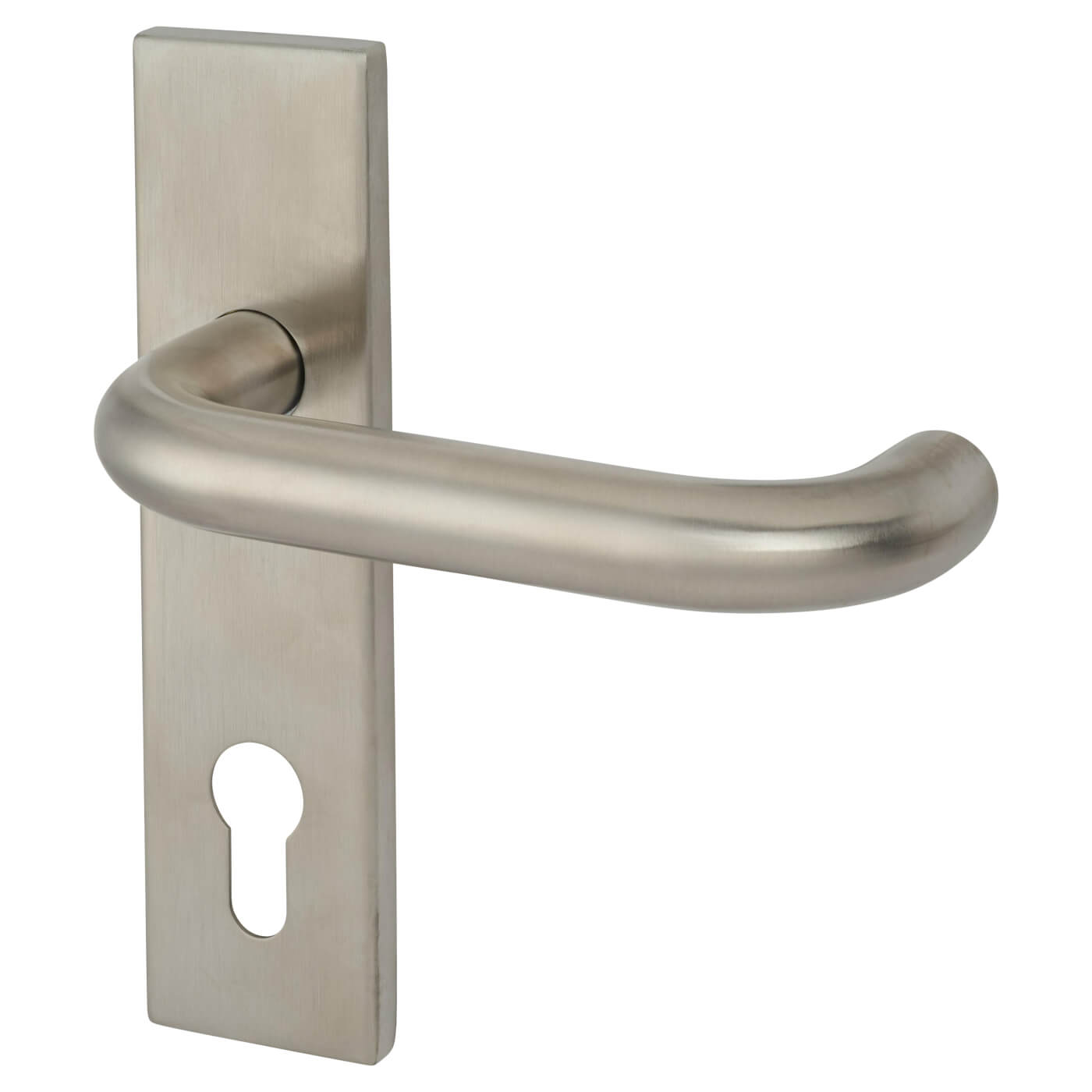 Satin Stainless Steel 19mm Return to Door Euro Lock Door Handles - Square - 72mm c/c - view 2