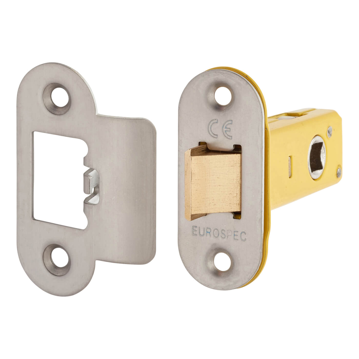 Heavy Duty Tubular Latch - 65mm Case - 44mm Backset - Radius - Satin Stainless Steel - view 2