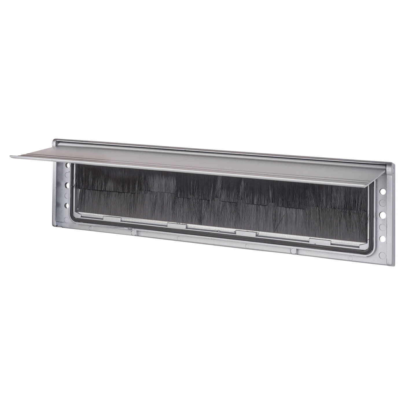 Brush Seal Interior Letter Tidy Flap - 293 x 77mm - Satin Aluminium - view 2