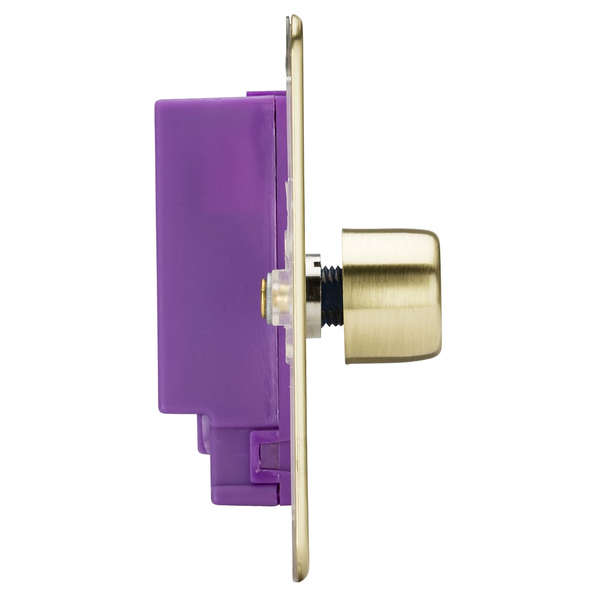 5-150W 4 Gang 2 Way Push On/Off Rotary Flat Intelligent LED Dimmer - Brushed Brass - view 3