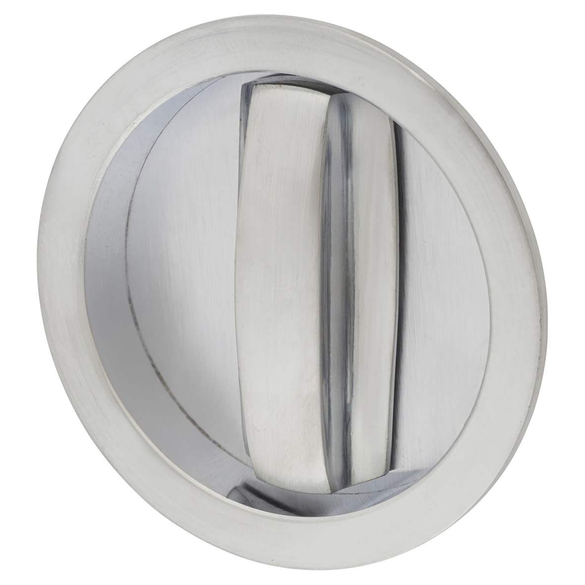 Essentials Round Privacy Handle Set with Lock - Satin Chrome - view 2
