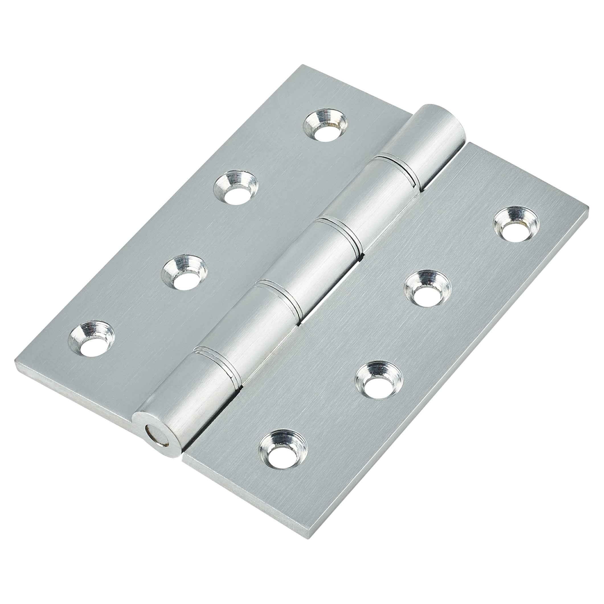 Double Phosphor Bronze Washered Butt Door Hinge - 100 x 75 x 4mm - Satin Chrome - Pair - view 2