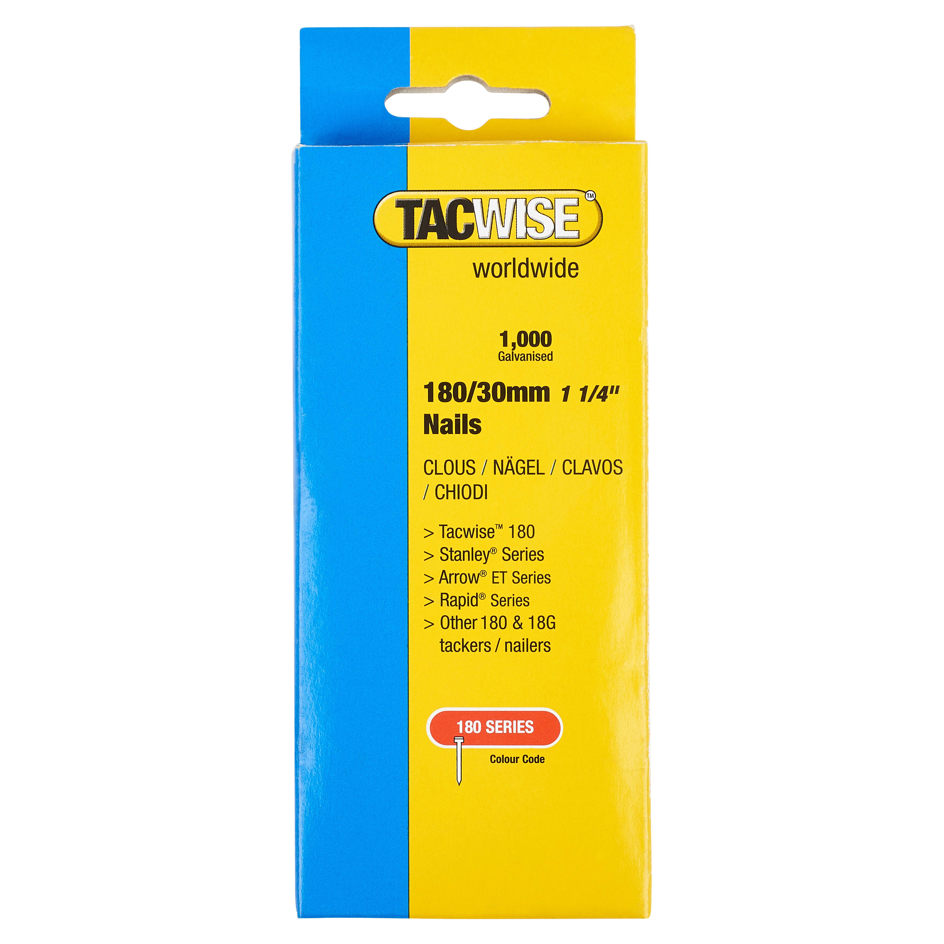 180 Series Nails - 18 Gauge x 30mm - Galvanised - Pack of 1000 - view 3