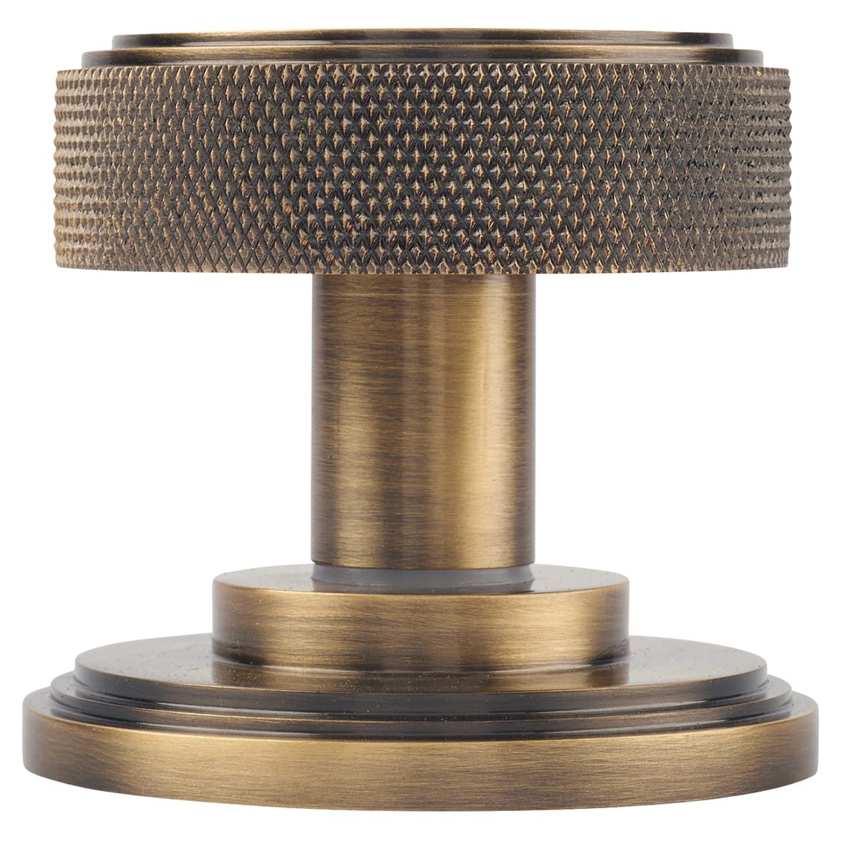 Polished Brass Knurled Mortice Door Knob - 62mm Rose Diameter - Riley Range - view 2