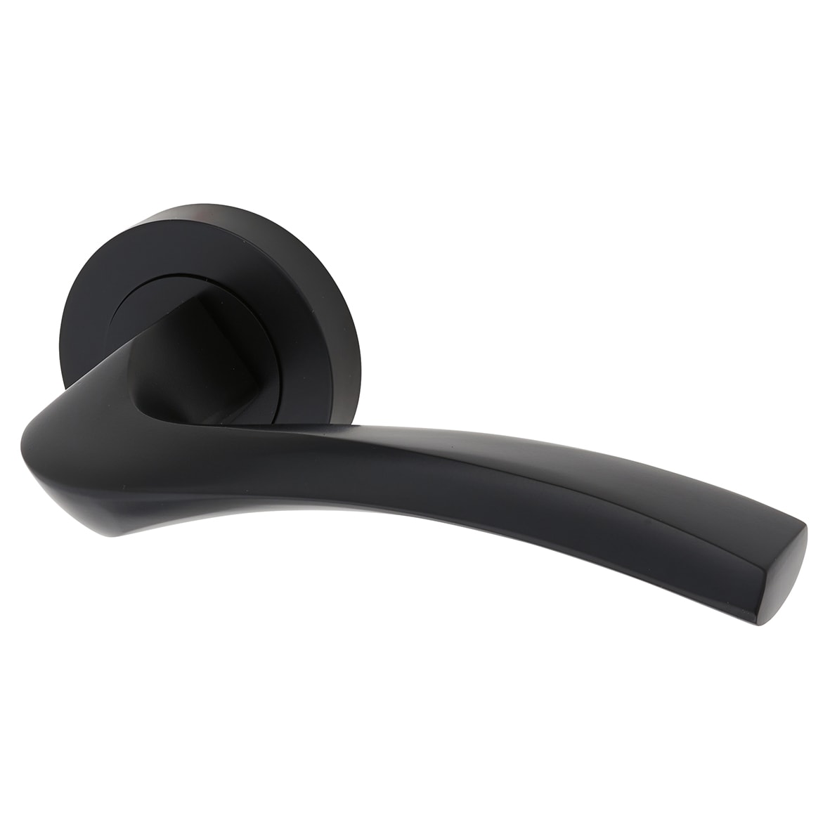 Brass Matt Black Latch Door Handles on Rose Ultimate Door Pack - Sines Range - view 2