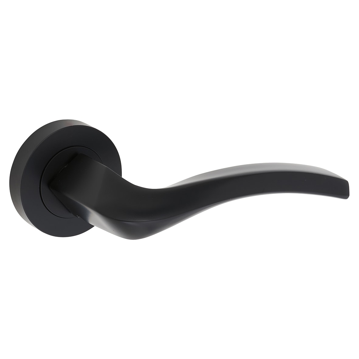 Brass Matt Black Latch Door Handles on Rose Ultimate Door Pack - Sines Range - view 3