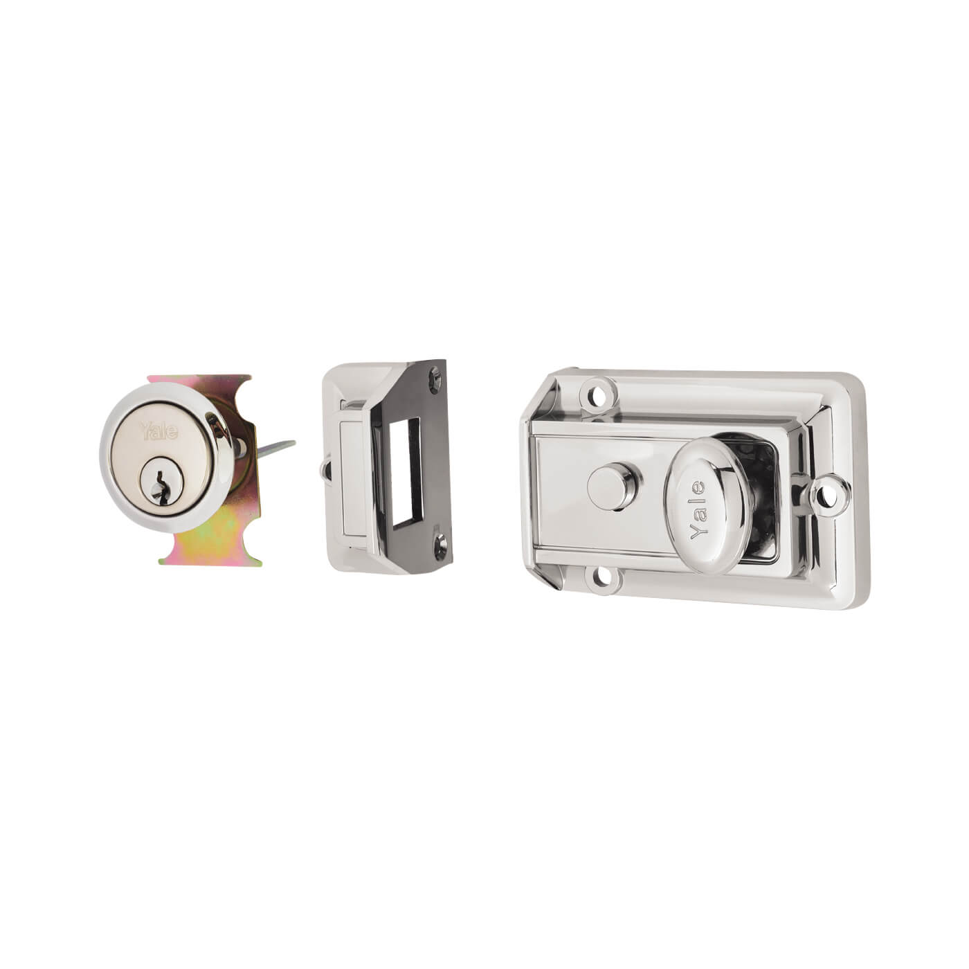77 Traditional Nightlatch - 60mm Backset - Polished Chrome Case/Cylinder - view 2