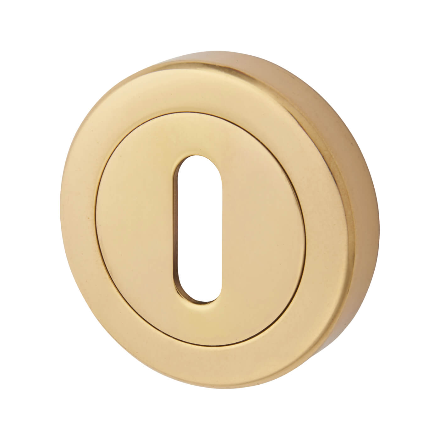 Escutcheon - 48mm Diameter - Keyhole - Polished Brass - view 2