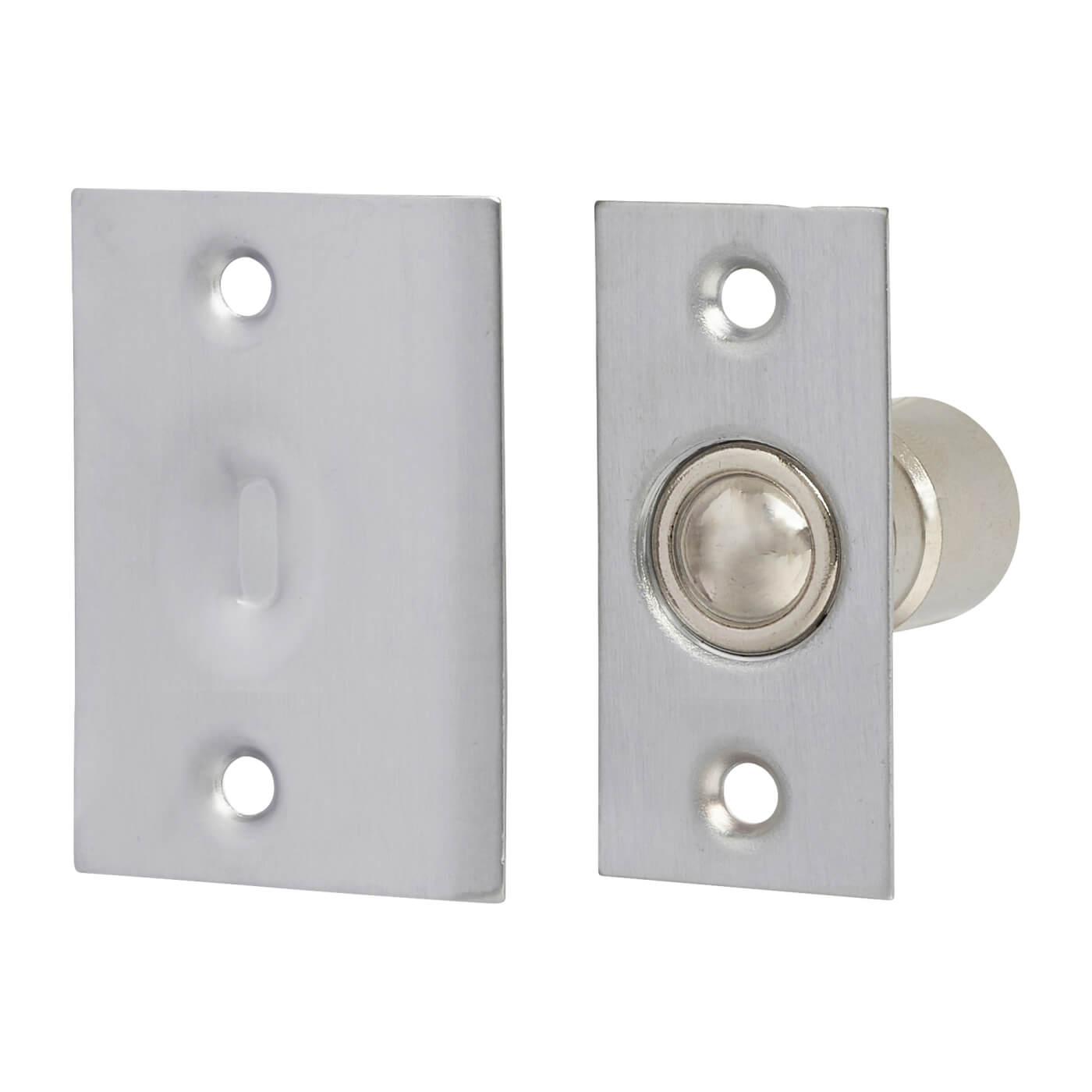 Bales Roller Ball Catch - 25 x 54mm Faceplate - Satin Chrome Plated - view 2
