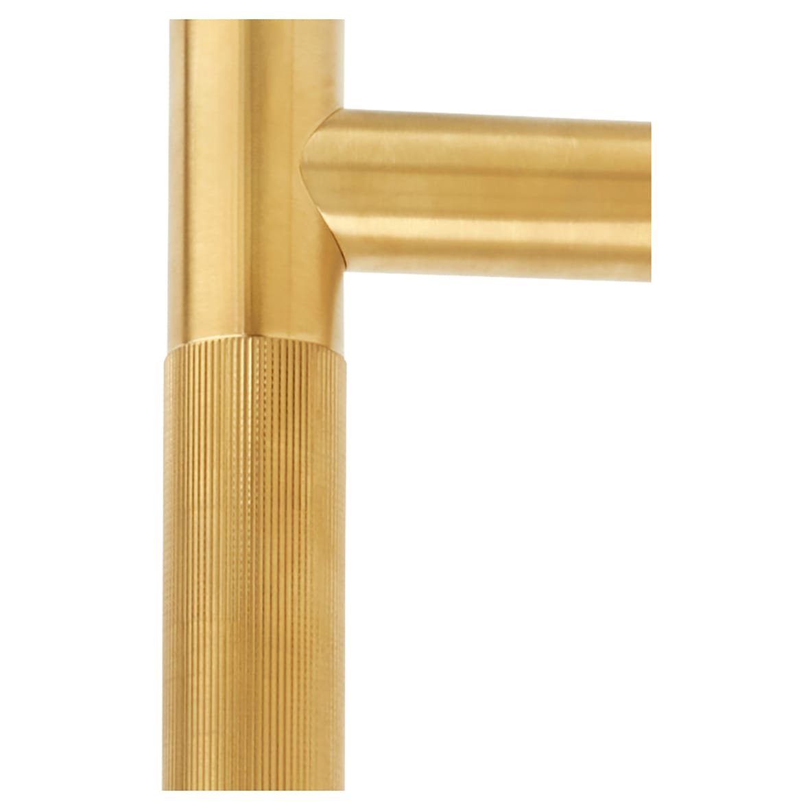 Satin Brass 23mm Lines T-Bar Pull Handle - 450mm Centres - view 2