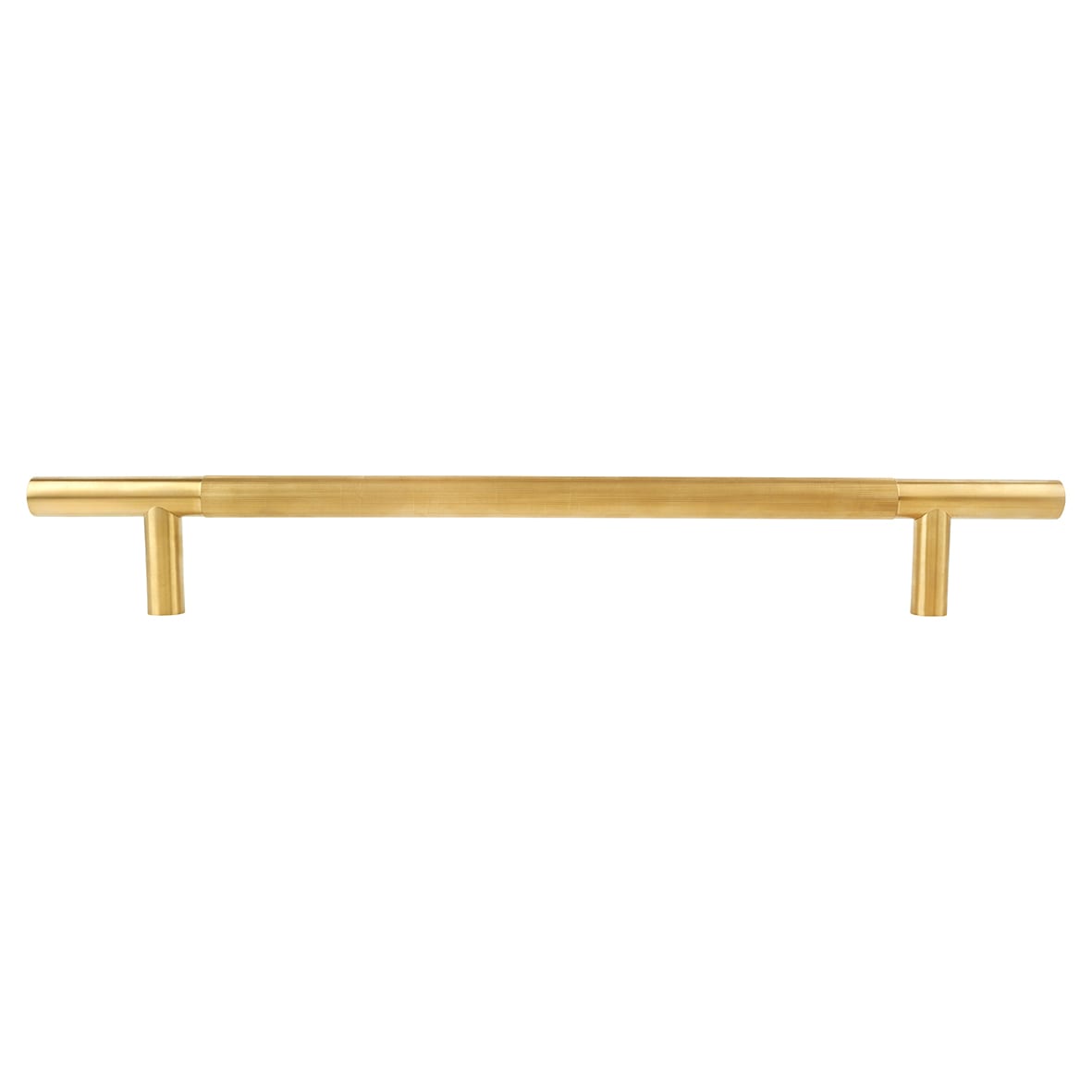 Satin Brass 23mm Lines T-Bar Pull Handle - 450mm Centres - view 3