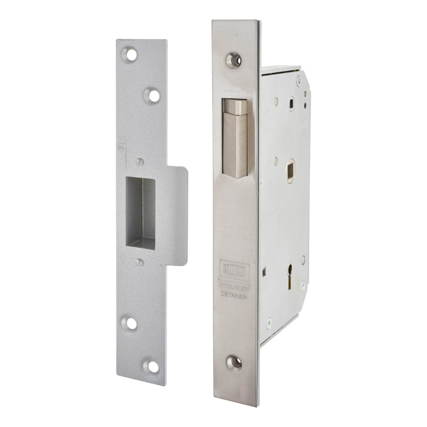 3R35 Detainer High Security Nightlatch - 80mm Case - 50mm Backset - Right Hand - Sat Chrome - view 2