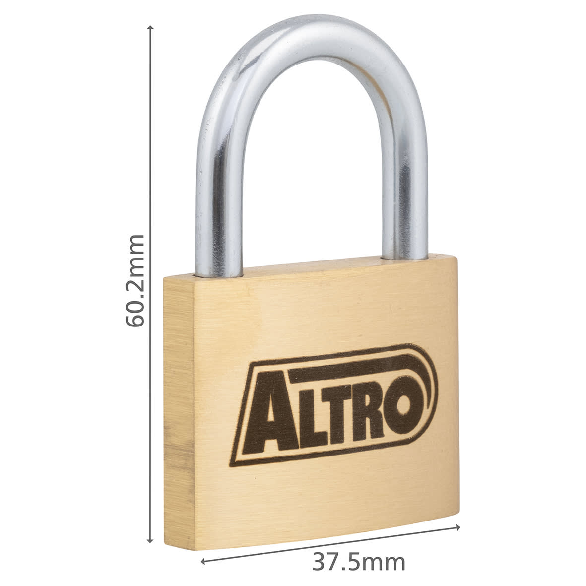 Solid Brass Padlock - 40mm Body - 21 x 20mm Shackle - Keyed to Differ - view 6