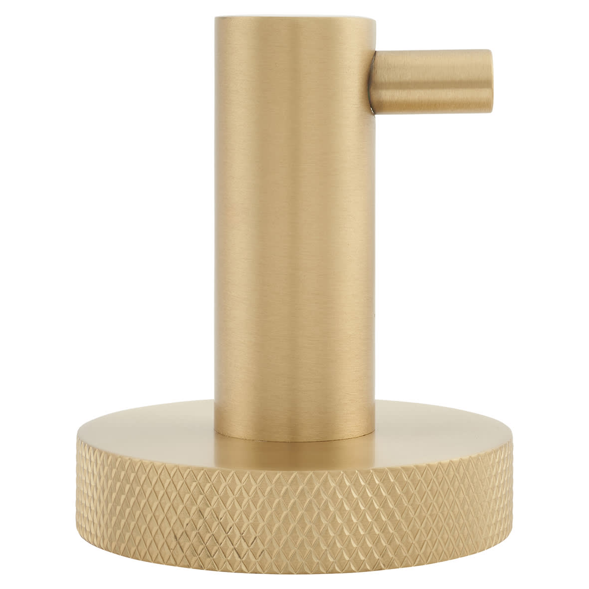 Knurled Robe Hook - 57 x 30 x 60mm - Satin Brass - view 2