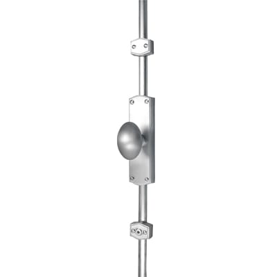 French Style Oval Knob Locking Espagnolette Bolt - 2400 x 38mm - Satin Chrome - view 2