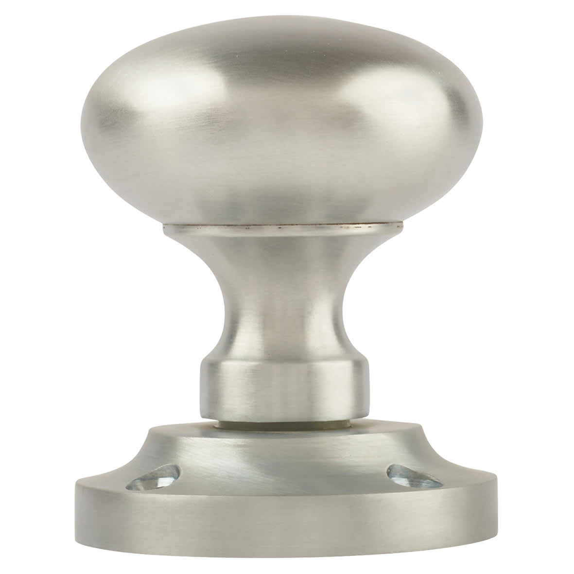 Satin Chrome Round Rim Door Knob - 56mm Rose Diameter - view 4