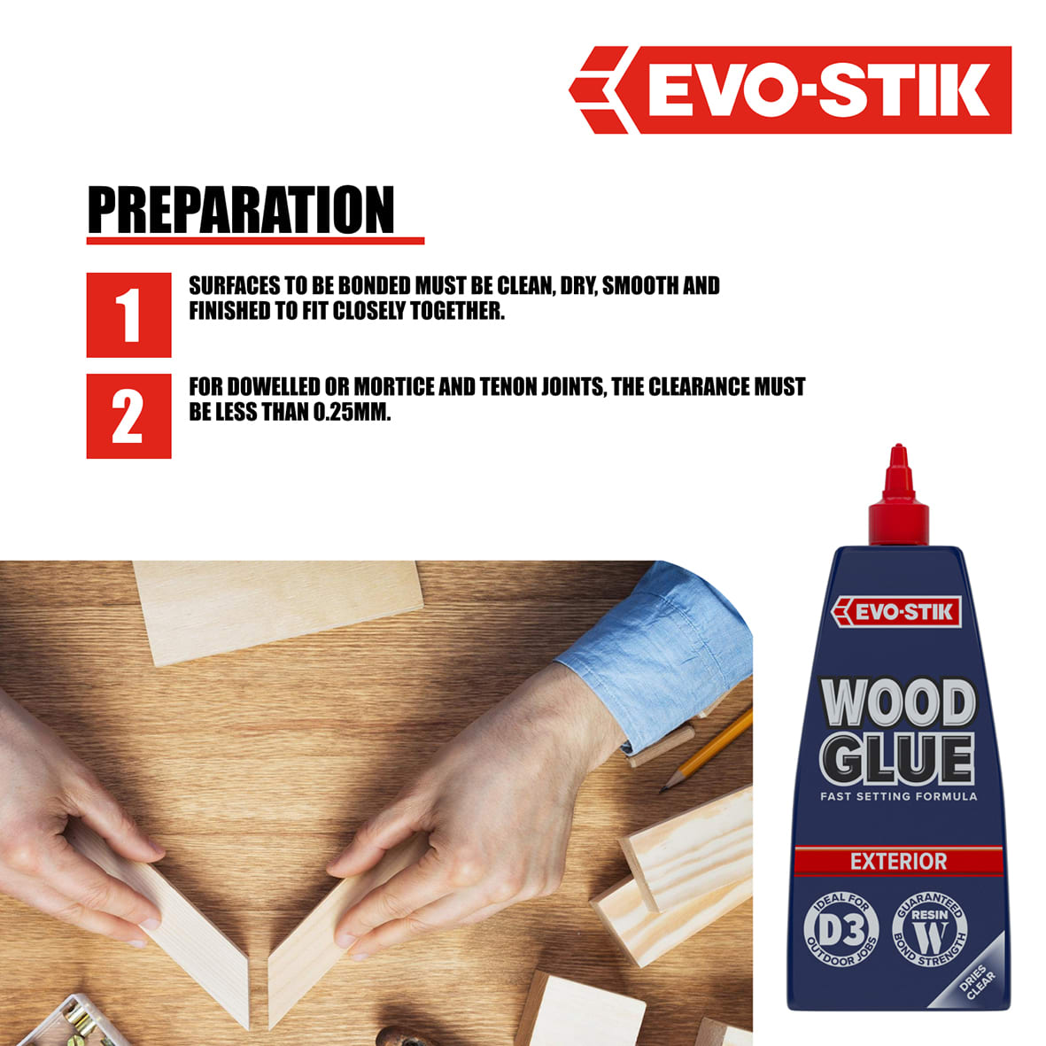 Weatherproof Wood Adhesive - 1000ml - Clear - view 7